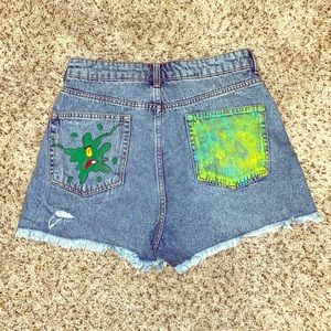 Hand painted jean shorts